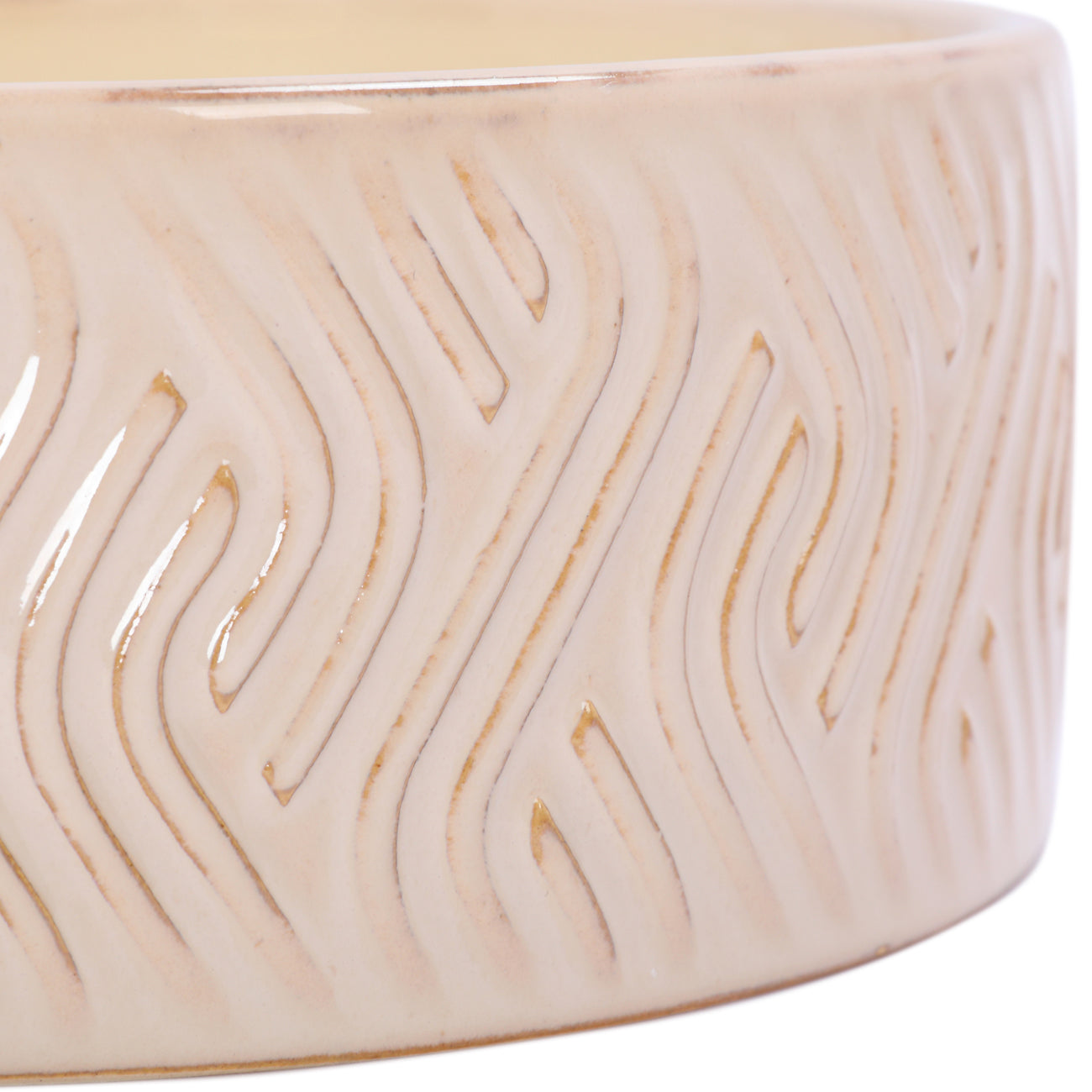 Sienna Filled Wax Ivory Ceramic Candle Bowl