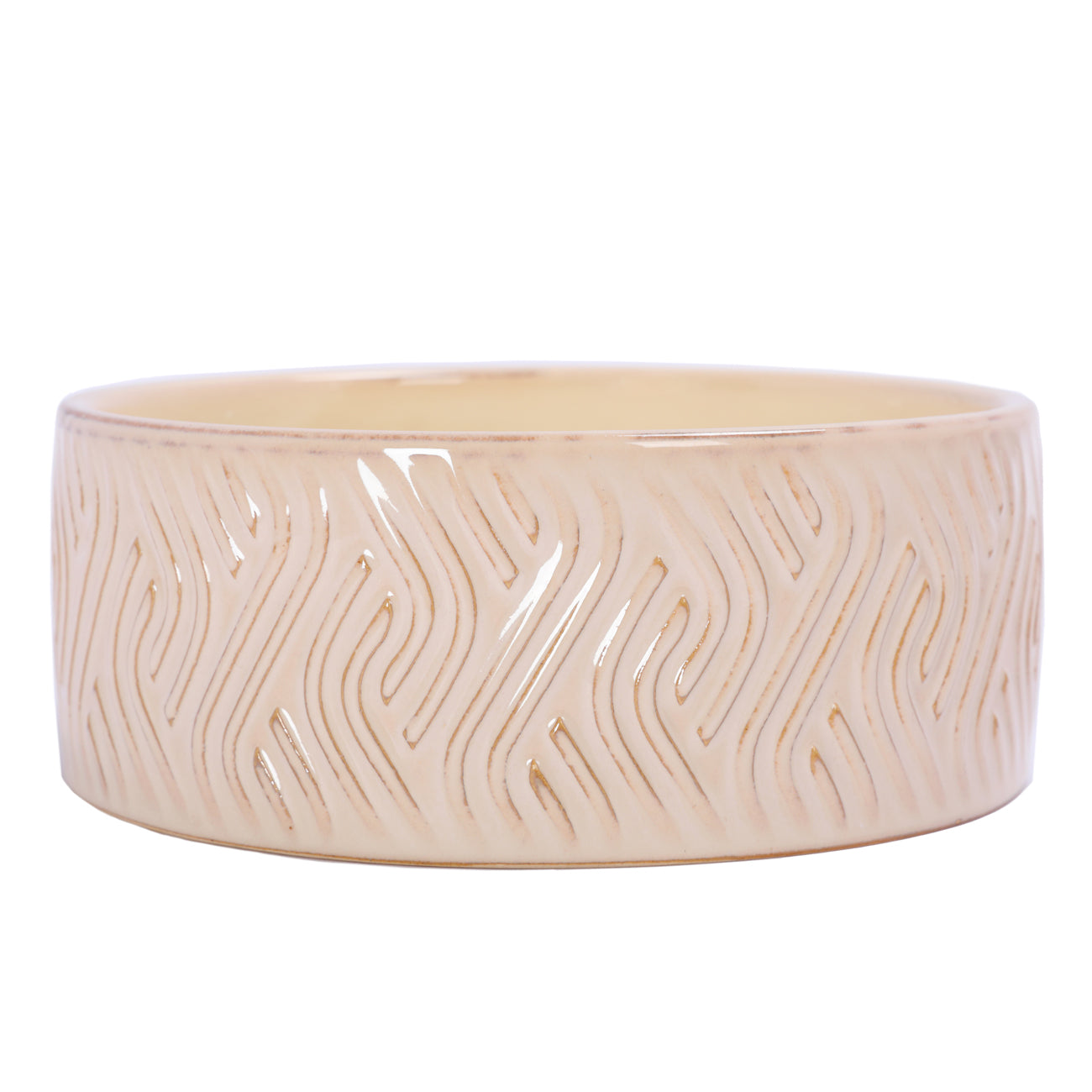 Sienna Filled Wax Ivory Ceramic Candle Bowl